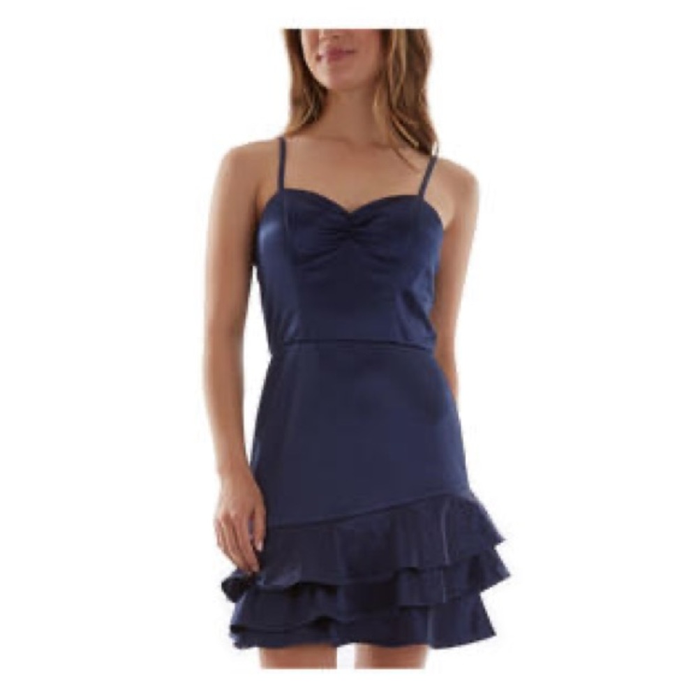 Navy Blue Satin Dress NWT Size 9